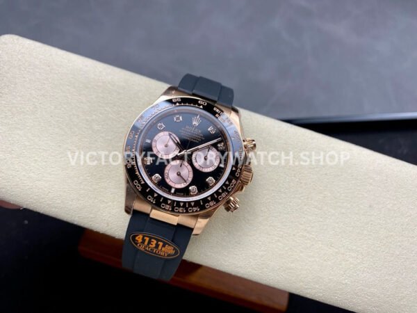 QF Factory Counterweight Rolex Daytona 126515LN-0004 40mm Rose Gold Oysterflex Diamond Black Dial (1) QF Factory Counterweight Rolex Daytona 126515LN-0004 40mm Rose Gold Oysterflex Diamond Black Dial