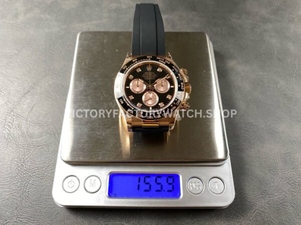 QF Factory Counterweight Rolex Daytona 126515LN-0004 40mm Rose Gold Oysterflex Diamond Black Dial (2) QF Factory Counterweight Rolex Daytona 126515LN-0004 40mm Rose Gold Oysterflex Diamond Black Dial