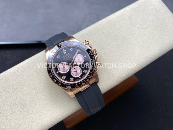 QF Factory Counterweight Rolex Daytona 126515LN-0004 40mm Rose Gold Oysterflex Diamond Black Dial (6) QF Factory Counterweight Rolex Daytona 126515LN-0004 40mm Rose Gold Oysterflex Diamond Black Dial