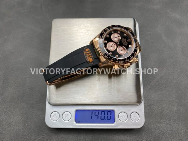 QF Factory Counterweight Rolex Daytona 126515LN-0004 40mm Rose Gold Oysterflex Diamond Black Dial (6) QF Factory Counterweight Rolex Daytona 126515LN-0004 40mm Rose Gold Oysterflex Diamond Black Dial