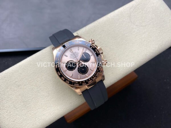 QF Factory Counterweight Rolex Daytona 126515LN-0006 40mm Rose Gold Oysterflex Pink Dial (5) QF Factory Counterweight Rolex Daytona 126515LN-0006 40mm Rose Gold Oysterflex Pink Dial
