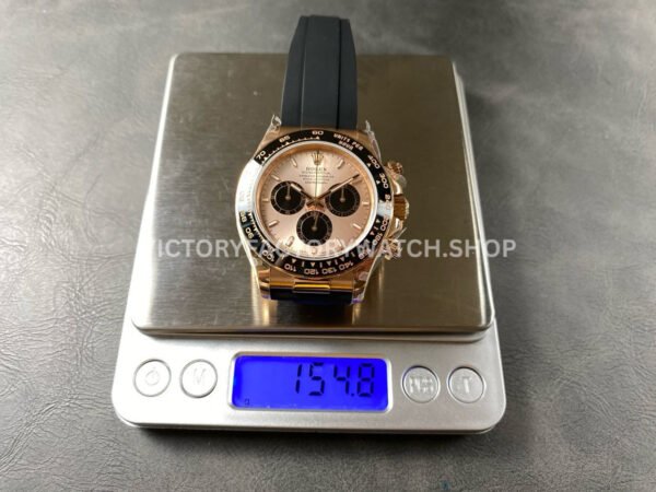 QF Factory Counterweight Rolex Daytona 126515LN-0006 40mm Rose Gold Oysterflex Pink Dial (7) QF Factory Counterweight Rolex Daytona 126515LN-0006 40mm Rose Gold Oysterflex Pink Dial