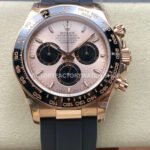 QF Factory Counterweight Rolex Daytona 126515LN-0006 40mm Rose Gold Oysterflex Pink Dial (9) QF Factory Daytona 126515LN Pink dial view