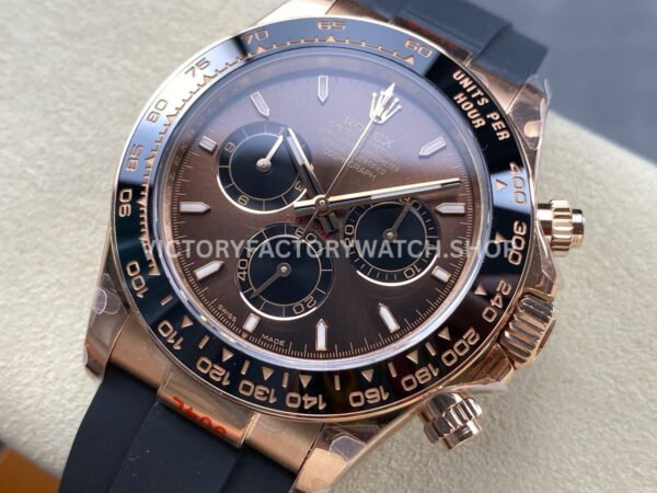 QF Factory Counterweight Rolex Daytona 126515LN-0010 40mm Rose Gold Oysterflex Chocolate Brown Dial (1) QF Factory Counterweight Rolex Daytona 126515LN-0010 40mm Rose Gold Oysterflex Chocolate Brown Dial