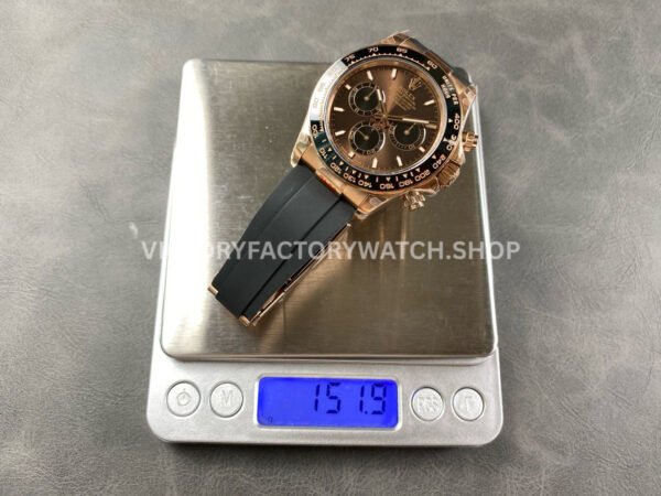 QF Factory Counterweight Rolex Daytona 126515LN-0010 40mm Rose Gold Oysterflex Chocolate Brown Dial (3) QF Factory Counterweight Rolex Daytona 126515LN-0010 40mm Rose Gold Oysterflex Chocolate Brown Dial