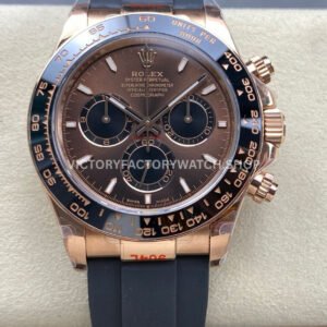 QF Factory Counterweight Rolex Daytona 126515LN-0010 40mm Rose Gold Oysterflex Chocolate Brown Dial QF Factory Rolex Daytona 126515LN Oysterflex detail
