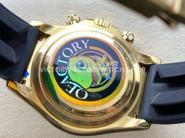 QF Factory Counterweight Rolex Daytona 126518LN-0006 40mm Yellow Gold Oysterflex Diamond Black Dial (6) QF Factory Counterweight Rolex Daytona 126518LN-0006 40mm Yellow Gold Oysterflex Diamond Black Dial