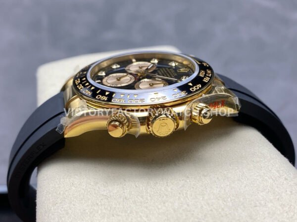 QF Factory Counterweight Rolex Daytona 126518LN-0006 40mm Yellow Gold Oysterflex Diamond Black Dial (9) QF Factory Counterweight Rolex Daytona 126518LN-0006 40mm Yellow Gold Oysterflex Diamond Black Dial