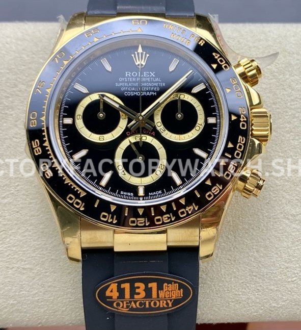 QF Factory Counterweight Rolex Daytona 126518LN-0008 40mm Yellow Gold Oysterflex Black Dial (2) QF Rolex Daytona 126518LN replica watch