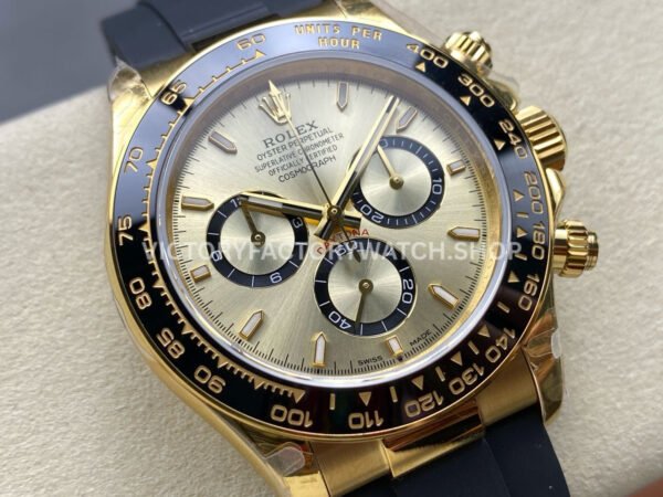 QF Factory Counterweight Rolex Daytona 126518LN-0010 40mm Yellow Gold Oysterflex Champagne Dial