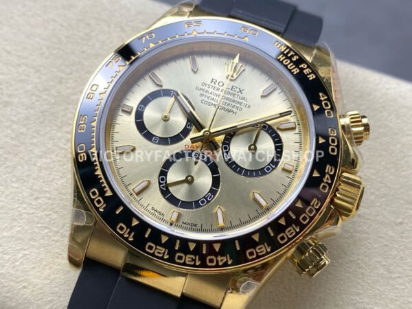 QF Factory Counterweight Rolex Daytona 126518LN-0010 40mm Yellow Gold Oysterflex Champagne Dial
