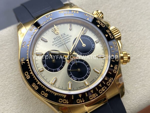 QF Factory Counterweight Rolex Daytona 126518LN-0012 40mm Yellow Gold Oysterflex Champagne Dial (2) QF Factory Counterweight Rolex Daytona 126518LN-0012 40mm Yellow Gold Oysterflex Champagne Dial