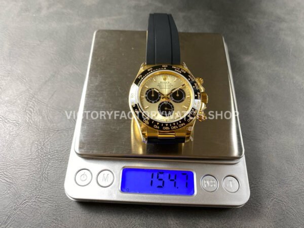 QF Factory Counterweight Rolex Daytona 126518LN-0012 40mm Yellow Gold Oysterflex Champagne Dial (5) QF Factory Counterweight Rolex Daytona 126518LN-0012 40mm Yellow Gold Oysterflex Champagne Dial