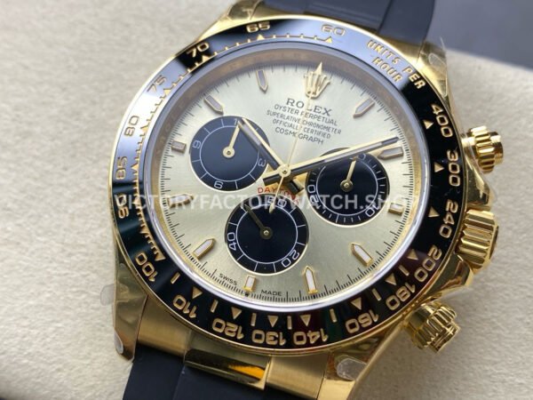QF Factory Counterweight Rolex Daytona 126518LN-0012 40mm Yellow Gold Oysterflex Champagne Dial (6) QF Factory Counterweight Rolex Daytona 126518LN-0012 40mm Yellow Gold Oysterflex Champagne Dial