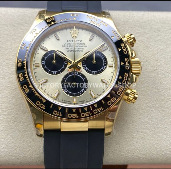 QF Factory Counterweight Rolex Daytona 126518LN-0012 40mm Yellow Gold Oysterflex Champagne Dial (7) QF Factory Rolex Daytona 126518LN yellow gold case