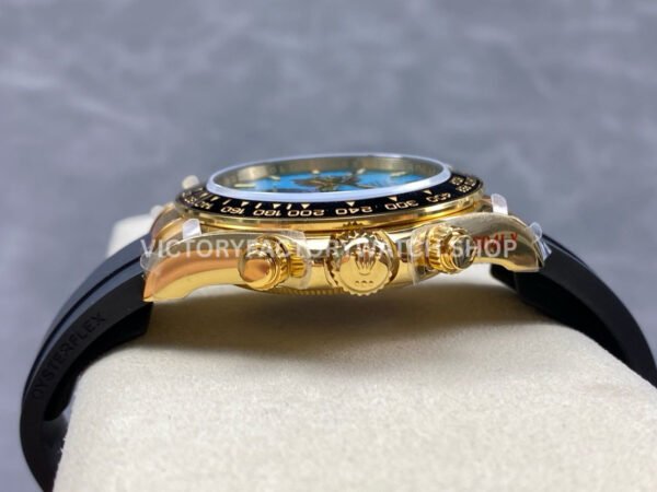 QF Factory Counterweight Rolex Daytona 126518LN-0014 40mm Yellow Gold Oysterflex Turquoise Blue Di (10) QF Factory Counterweight Rolex Daytona 126518LN-0014 40mm Yellow Gold Oysterflex Turquoise Blue Dial