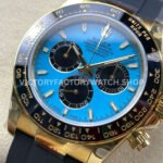 QF Factory Counterweight Rolex Daytona 126518LN-0014 40mm Yellow Gold Oysterflex Turquoise Blue Di QF Factory Counterweight Rolex Daytona 126518LN-0014 40mm Yellow Gold Oysterflex Turquoise Blue Dial