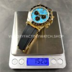 QF Factory Counterweight Rolex Daytona 126518LN-0014 40mm Yellow Gold Oysterflex Turquoise Blue Di (4) QF Factory Counterweight Rolex Daytona 126518LN-0014 40mm Yellow Gold Oysterflex Turquoise Blue Dial