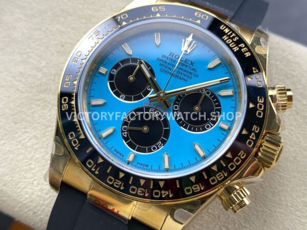 QF Factory Counterweight Rolex Daytona 126518LN-0014 40mm Yellow Gold Oysterflex Turquoise Blue Di QF Factory Counterweight Rolex Daytona 126518LN-0014 40mm Yellow Gold Oysterflex Turquoise Blue Dial