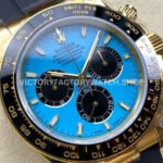 QF Factory Counterweight Rolex Daytona 126518LN-0014 40mm Yellow Gold Oysterflex Turquoise Blue Dial (1) QF Factory Counterweight Rolex Daytona 126518LN-0014 40mm Yellow Gold Oysterflex Turquoise Blue Dial