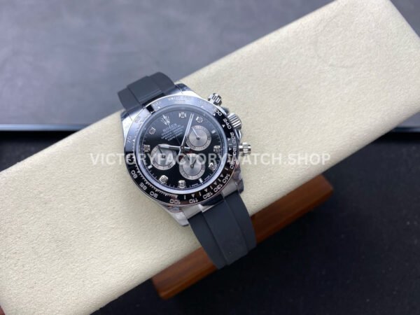QF Factory Counterweight Rolex Daytona 126519LN-0004 40mm White Gold Oysterflex Diamond Black Dial ( (6) QF Factory Counterweight Rolex Daytona 126519LN-0004 40mm White Gold Oysterflex Diamond Black Dial