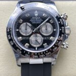 QF Factory Counterweight Rolex Daytona 126519LN-0004 40mm White Gold Oysterflex Diamond Black Dial ( (7) Rolex Daytona 126519LN QF Factory super clone 40mm