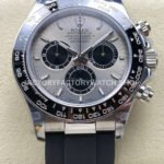 QF Factory Counterweight Rolex Daytona 126519LN-0006 40mm White Gold Oysterflex Grey Dial (9) QF Factory Daytona 126519LN white gold replica watch