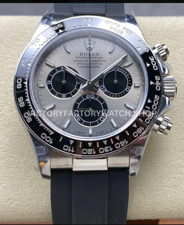 QF Factory Counterweight Rolex Daytona 126519LN-0006 40mm White Gold Oysterflex Grey Dial (9) QF Factory Daytona 126519LN white gold replica watch