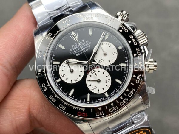 QF Factory Counterweight Rolex Daytona 126529LN 40mm Full White Gold White Eye Black Dial (2) QF Factory Counterweight Rolex Daytona 126529LN 40mm Full White Gold White Eye Black Dial