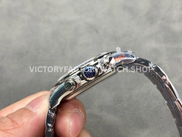 QF Factory Counterweight Rolex Daytona 126529LN 40mm Full White Gold White Eye Black Dial (9) QF Factory Counterweight Rolex Daytona 126529LN 40mm Full White Gold White Eye Black Dial