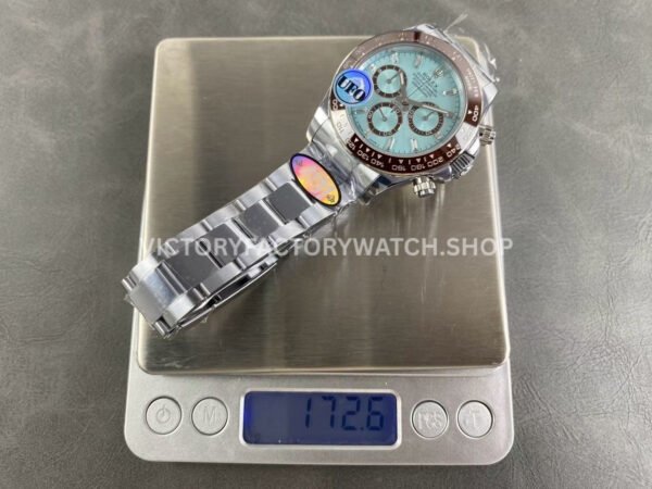 UFO Factory Counterweight Rolex Daytona 126506-0002 40mm Full Platinum Ice Blue Diamond Baguette Dial