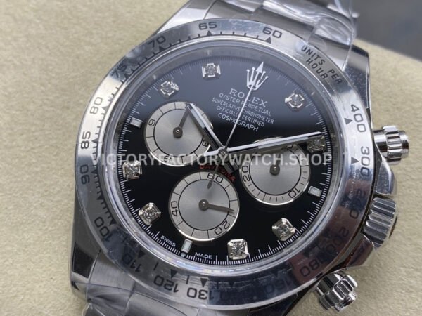 UFO Factory Rolex Daytona 126509-0002 40mm Full White Gold Diamond Black Dial