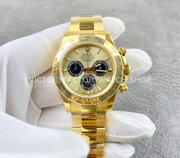 VS Factory CounterWeight Rolex Daytona 126508-0006 Yellow Gold Black Eye Champagne Dial Super Clone Watch