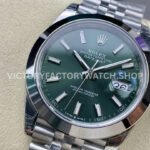 VS Factory Counterweight Rolex Datejust 126300-0020 41mm Smooth Bezel Full 904L Mint Green Dial Jubilee