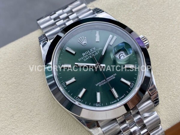 VS Factory Counterweight Rolex Datejust 126300-0020 41mm Smooth Bezel Full 904L Mint Green Dial Jubilee