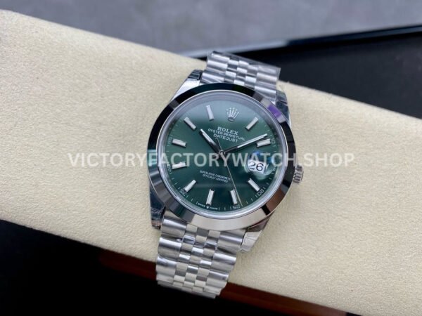 VS Factory Counterweight Rolex Datejust 126300-0020 41mm Smooth Bezel Full 904L Mint Green Dial Jubilee