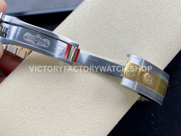 VS Factory Counterweight Rolex Datejust 126303-0016 41mm Yellow Gold Smooth Bezel Half Yellow Gold White Dial Jubilee