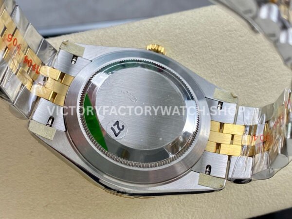 VS Factory Counterweight Rolex Datejust 126303-0016 41mm Yellow Gold Smooth Bezel Half Yellow Gold White Dial Jubilee