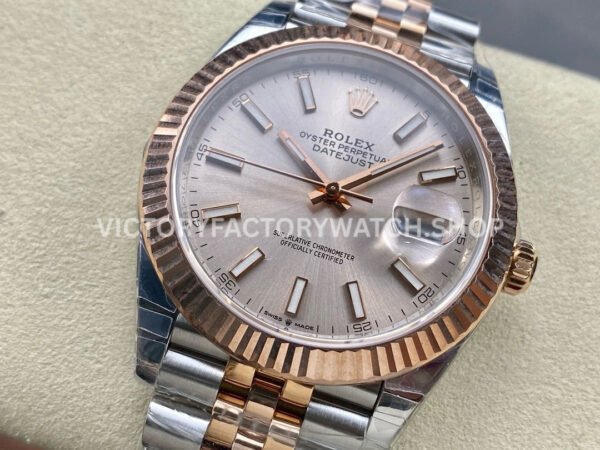 VS Factory Counterweight Rolex Datejust 126331-0010 41mm Half Rose Gold Pink Dial Jubilee (1) VS Factory Counterweight Rolex Datejust 126331-0010 41mm Half Rose Gold Pink Dial Jubilee