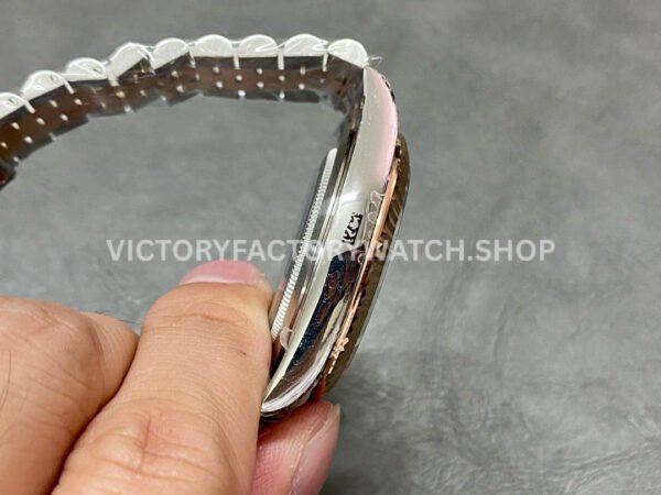 VS Factory Counterweight Rolex Datejust 126331-0020 41mm Half Rose Gold Slate Motif Grey Dial Jubilee