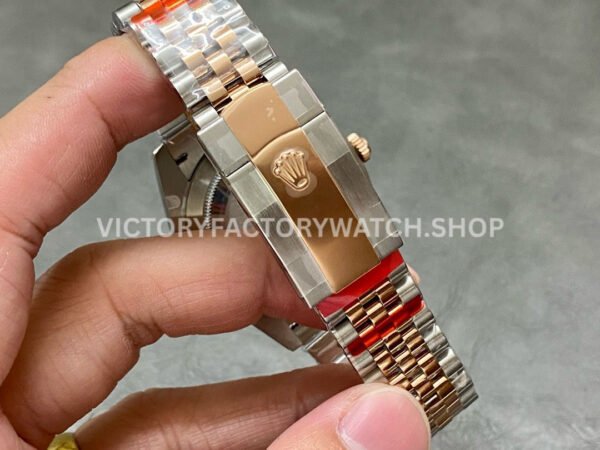 VS Factory Counterweight Rolex Datejust 126331-0020 41mm Half Rose Gold Slate Motif Grey Dial Jubilee