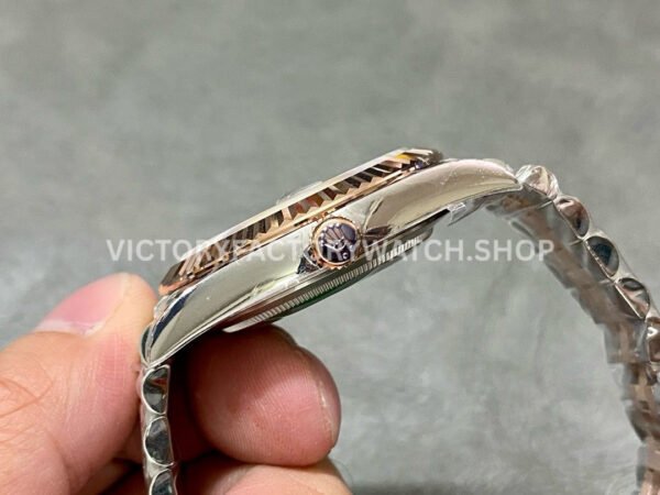 VS Factory Counterweight Rolex Datejust 126331-0020 41mm Half Rose Gold Slate Motif Grey Dial Jubilee