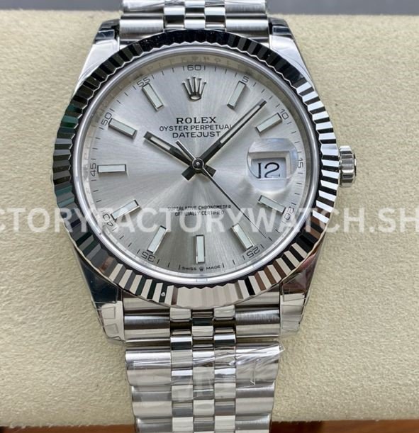 VS Factory Counterweight Rolex Datejust 126334-0004 41mm Full 904L Silver Dial Jubilee (1) VS Factory Counterweight Rolex Datejust 126334-0004 41mm Silver Dial Super Clone Watch
