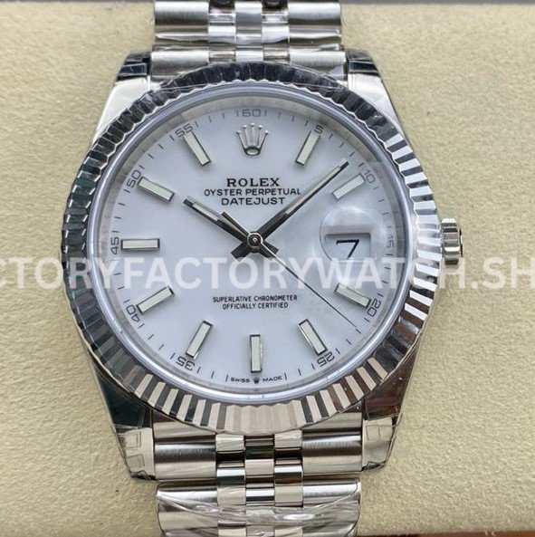 VS Factory Counterweight Rolex Datejust 126334-0010 41mm White Dial Jubilee Super Clone Watch