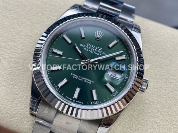 VS Factory Counterweight Rolex Datejust 126334-0027 41mm Full 904L Mint Green Dial