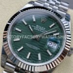VS Factory Counterweight Rolex Datejust 126334-0030 41mm Full 904L Fluted Motif Green Dial Jubilee