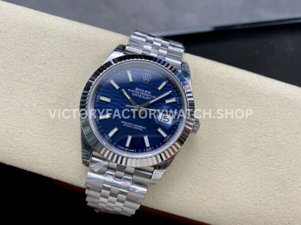 VS Factory Counterweight Rolex Datejust 126334-0032 41mm Full 904L Fluted Motif Blue Dial Jubilee