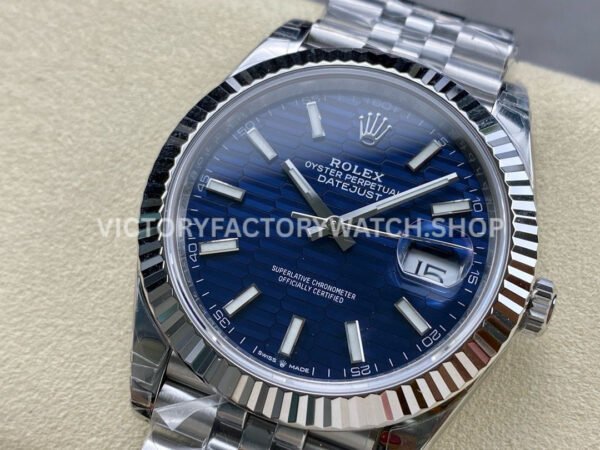 VS Factory Counterweight Rolex Datejust 126334-0032 41mm Full 904L Fluted Motif Blue Dial Jubilee