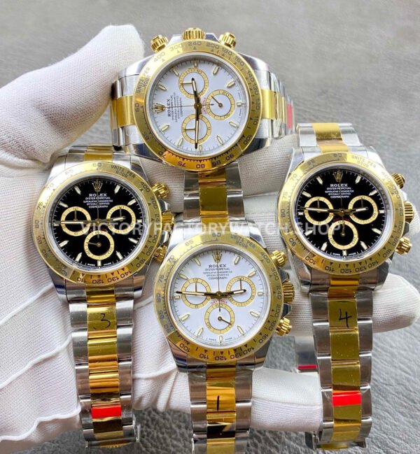 VS Factory Counterweight Rolex Daytona 126503-0001 40mm Half Yellow Gold White Dial