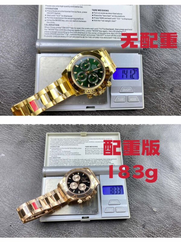 VS Factory Counterweight Rolex Daytona 126505-0001 40mm Full Rose Gold Black Dial